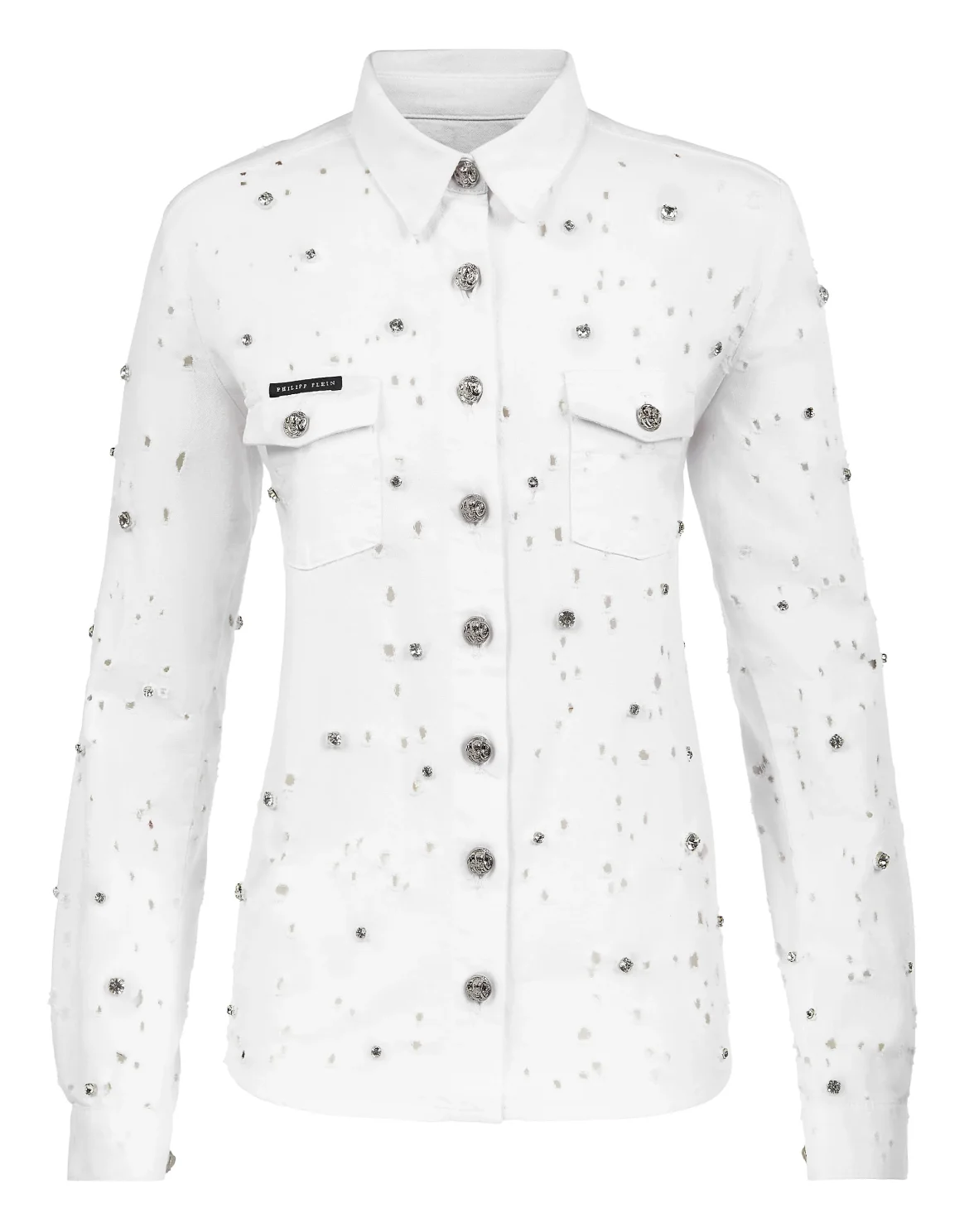 Denim Shirt Ls Crystal, цвет: Белый