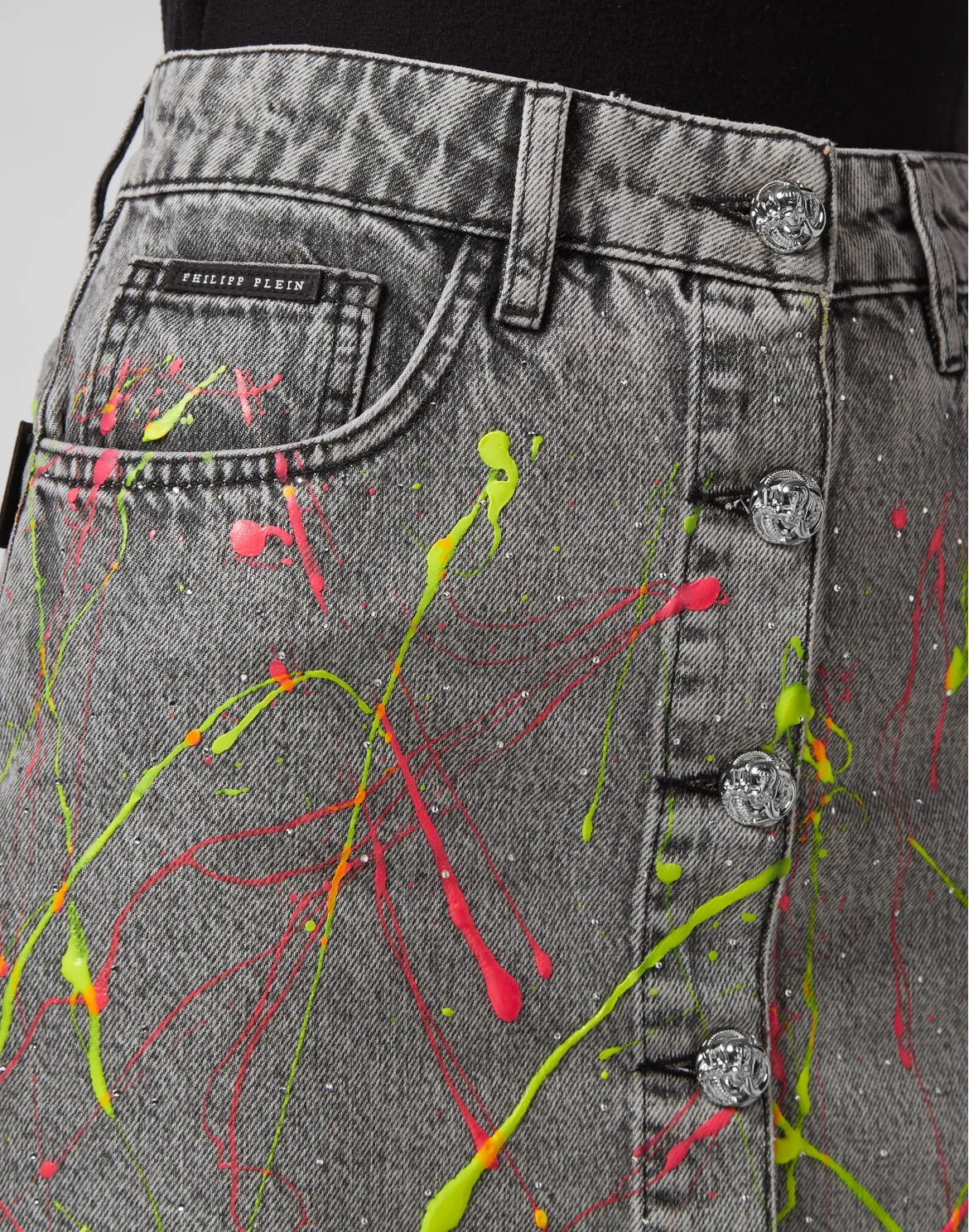 Denim Skirt Crystal, цвет: Серый