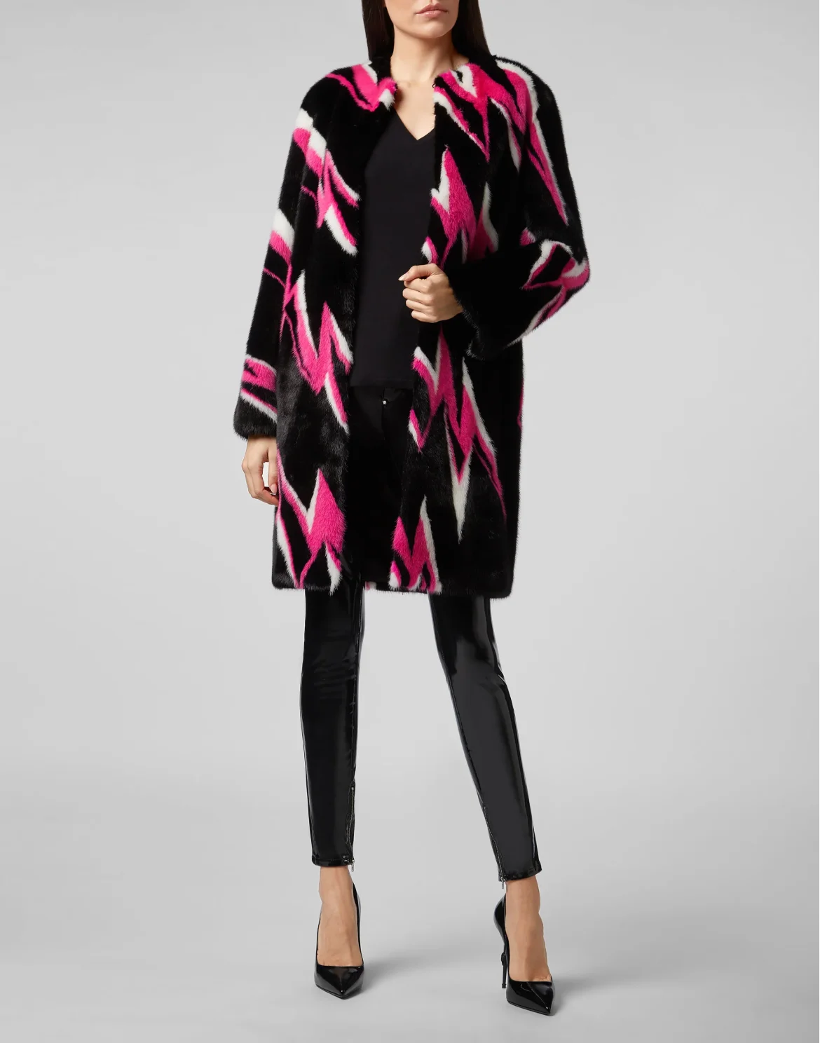 Fur Coat Long Thunder, цвет: Черный