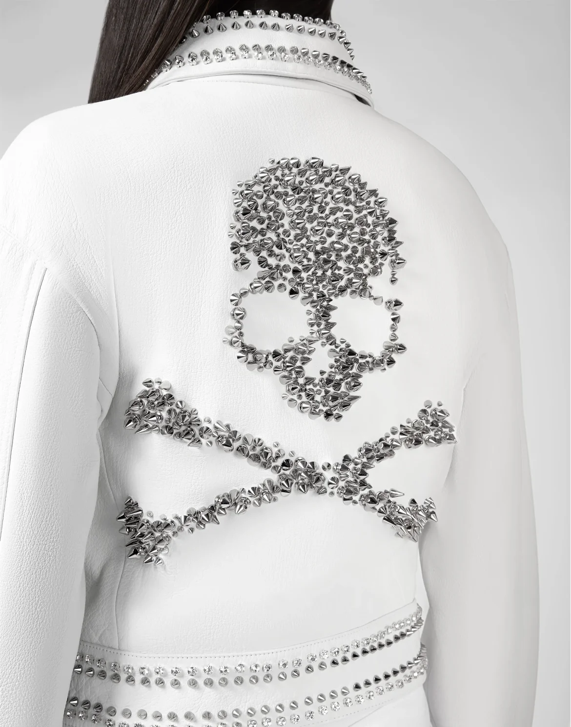 Leather Jacket Studs skull, цвет: Белый