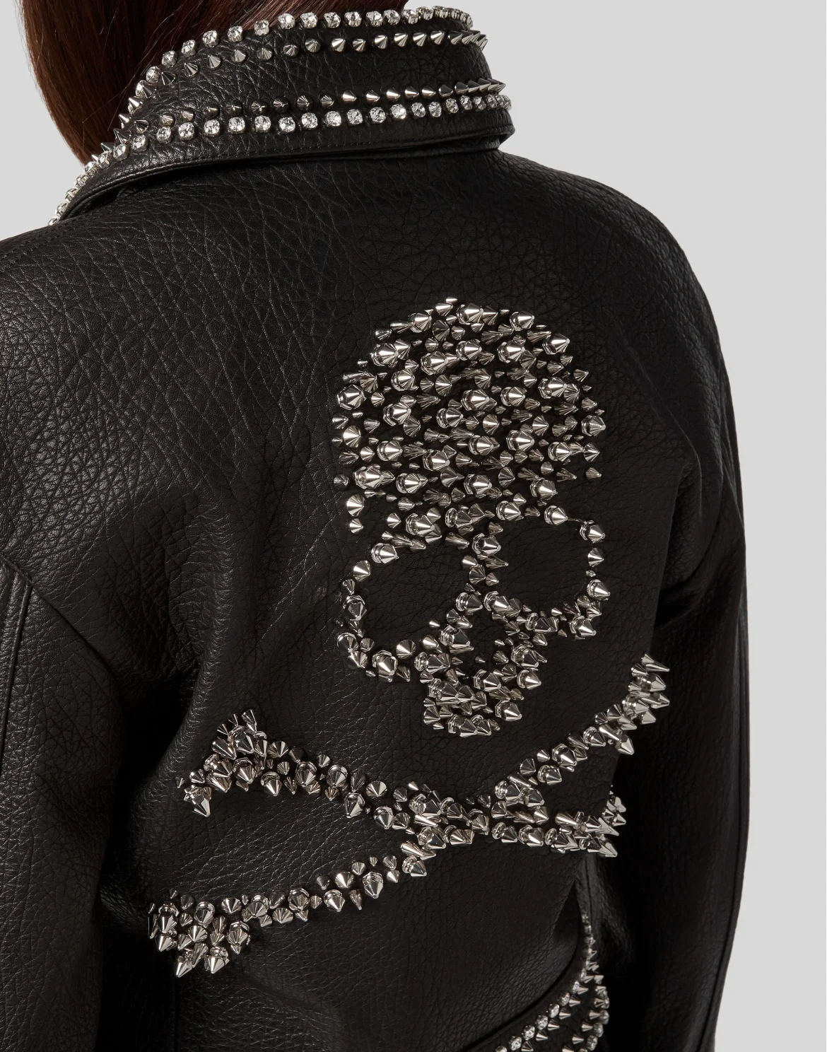 Leather Jacket Studs skull, цвет: Черный