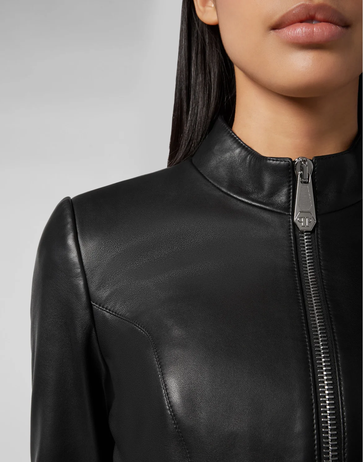Leather Moto Jacket, цвет: Черный