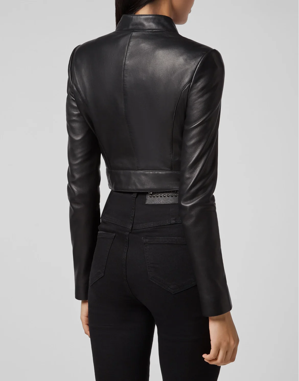Leather Moto Jacket, цвет: Черный