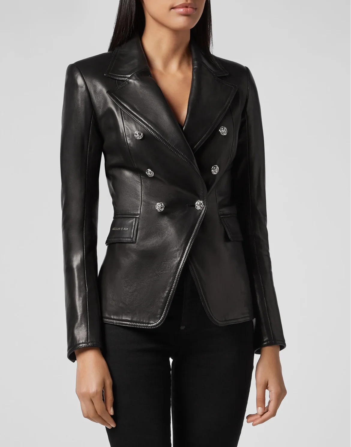 Leather Blazer Elegant, цвет: Черный