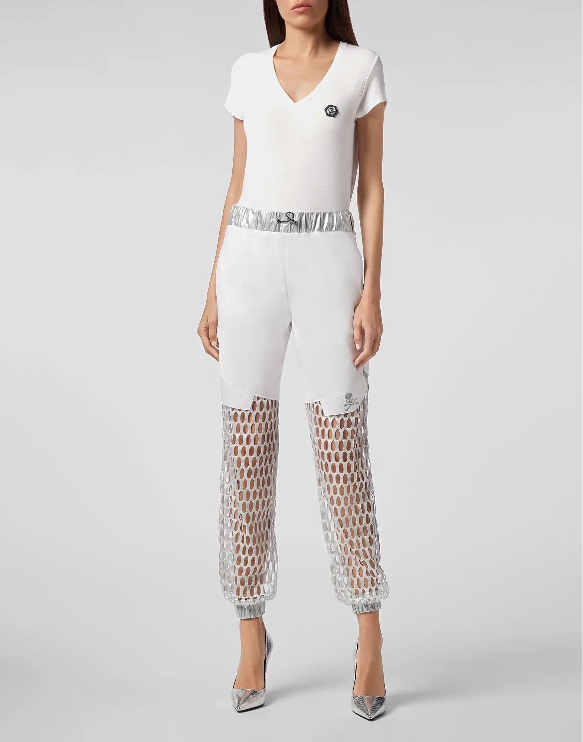 Nylon Jogging Trousers Metal Sport, цвет: Белый