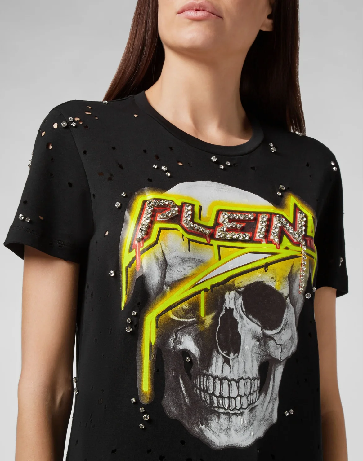 T-shirt Round Neck SS Space Plein, цвет: Черный