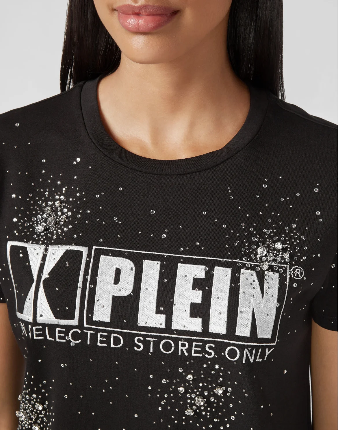 T-shirt Round Neck SS Crystal Plein, цвет: Черный
