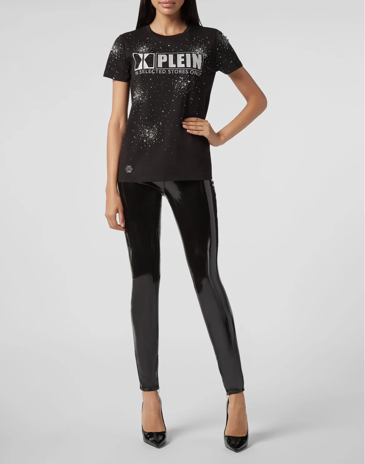 T-shirt Round Neck SS Crystal Plein, цвет: Черный