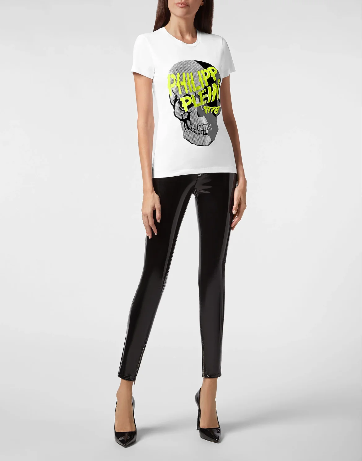 T-shirt Round Neck SS Skull strass, цвет: Белый