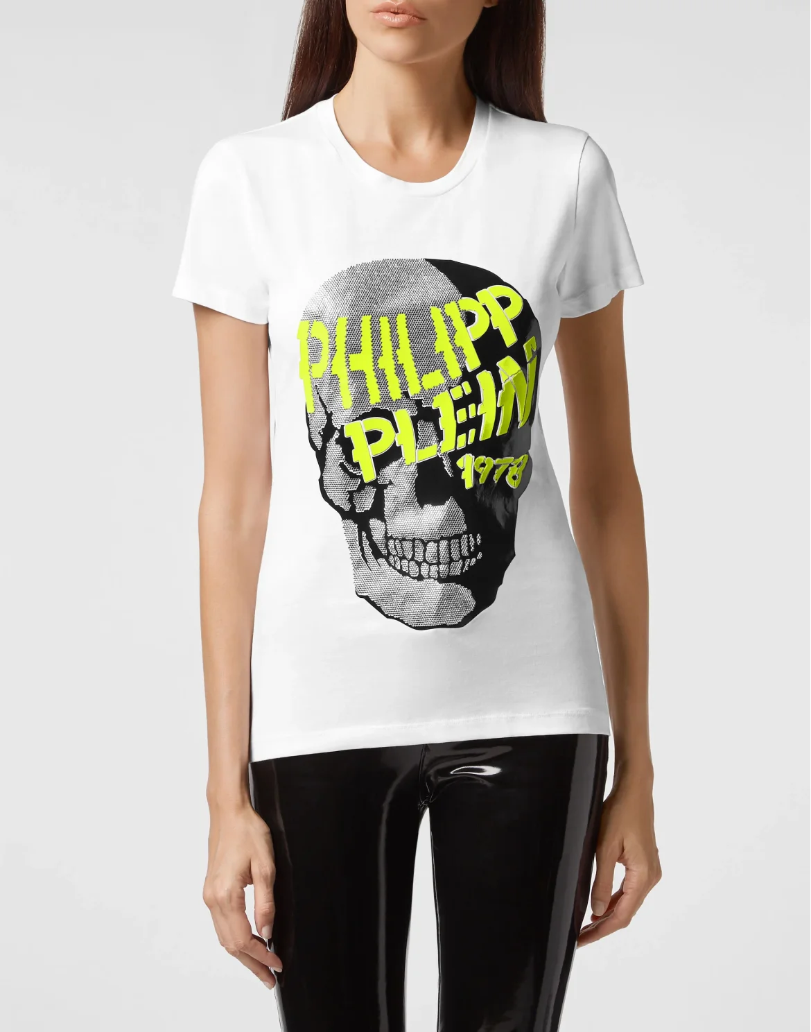 T-shirt Round Neck SS Skull strass, цвет: Белый