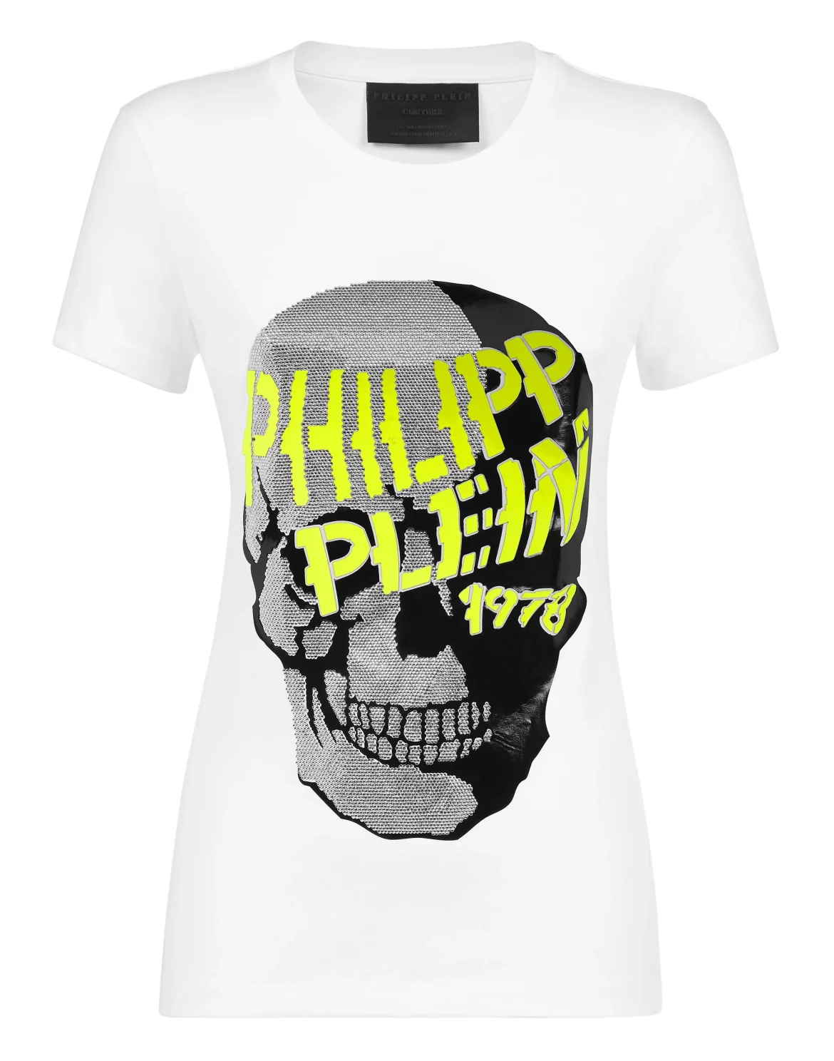 T-shirt Round Neck SS Skull strass, цвет: Белый