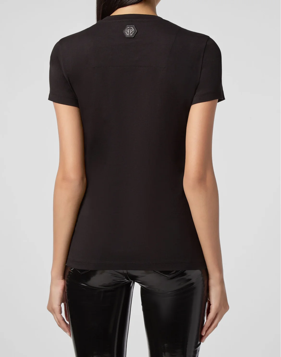 T-shirt Round Neck SS Skull strass, цвет: Черный