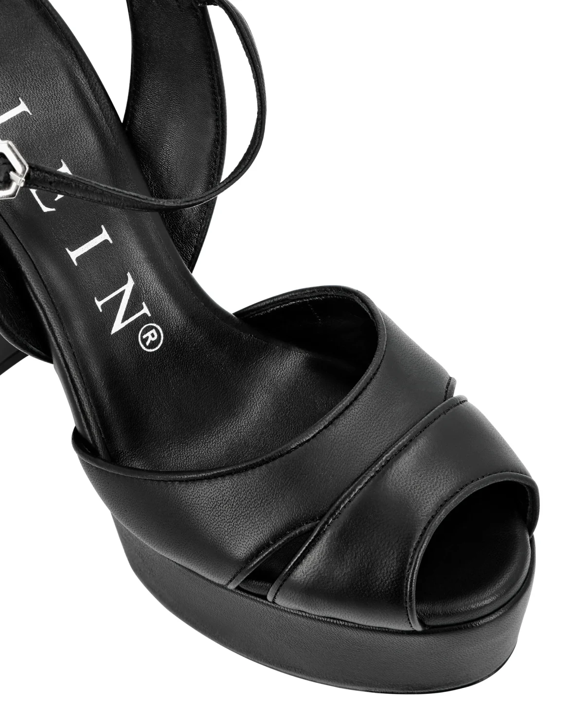 Leather Sandals High Heels, цвет: Черный