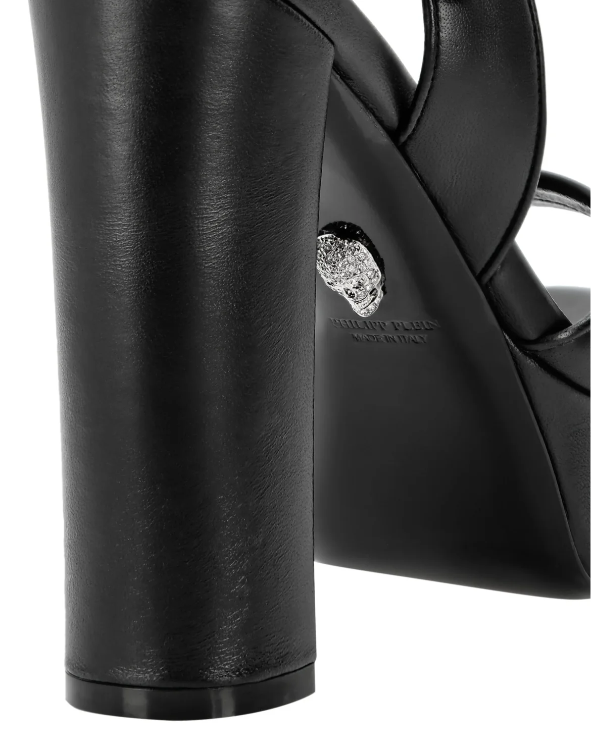 Leather Sandals High Heels, цвет: Черный