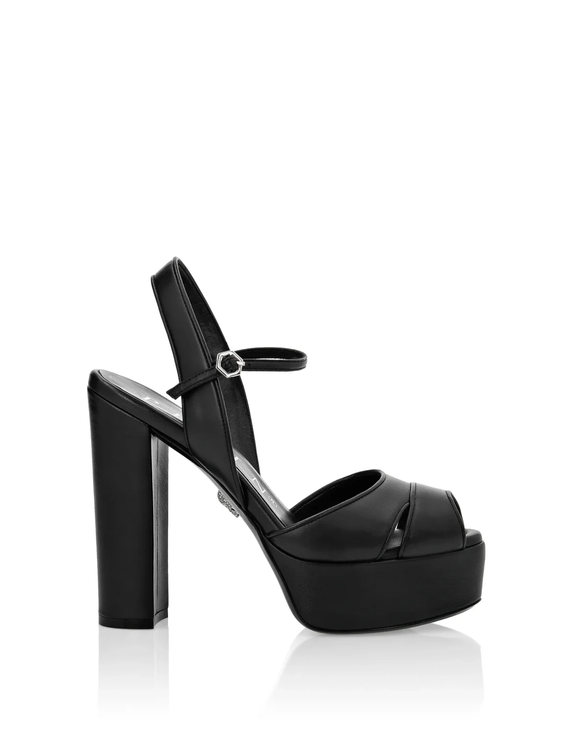 Leather Sandals High Heels, цвет: Черный