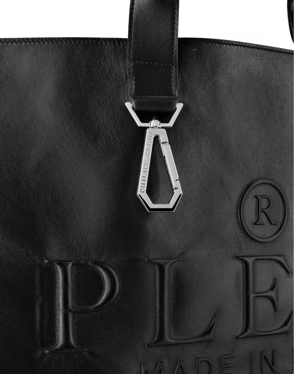 Big Leather Tote Bag Iconic Plein, цвет: Черный