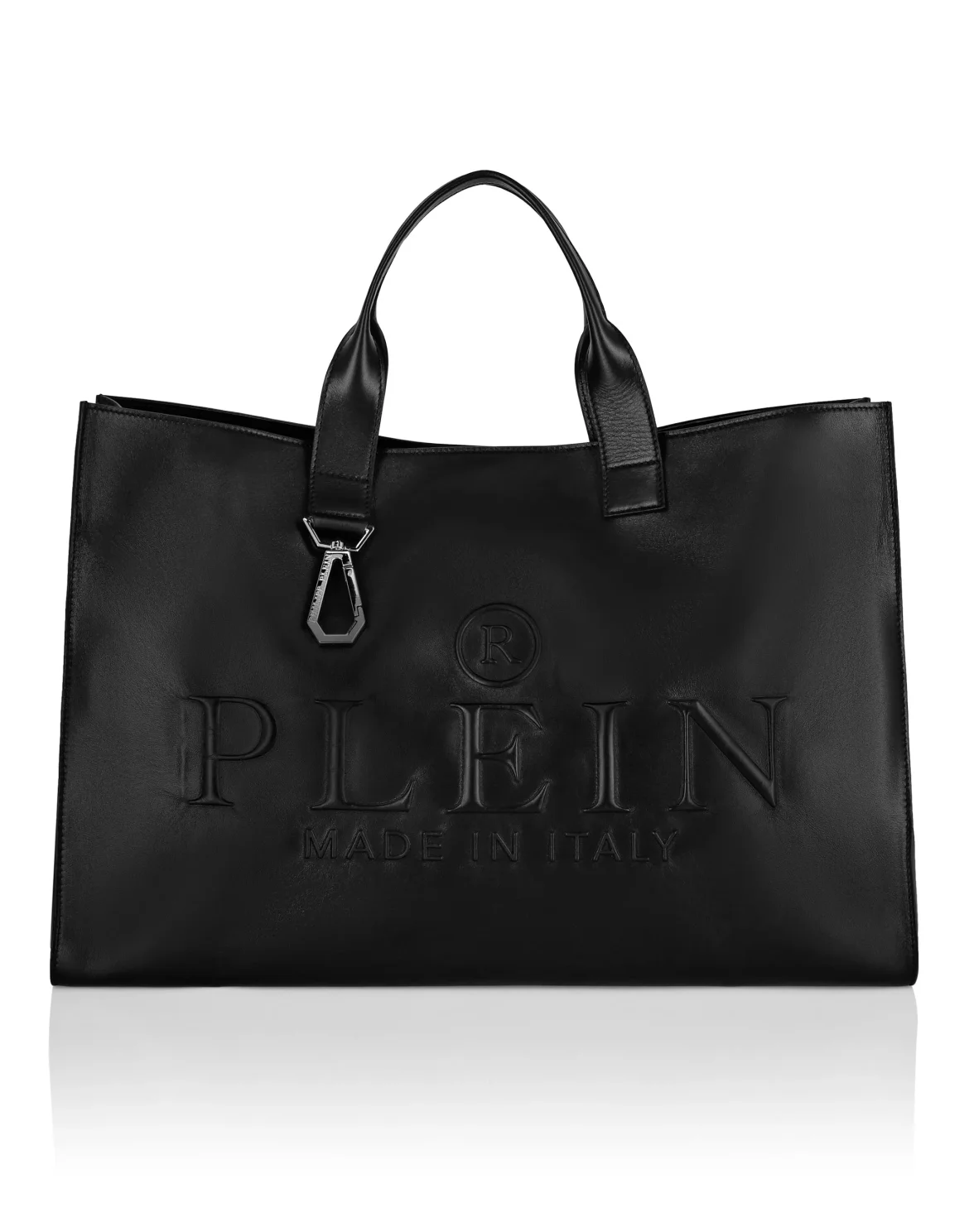 Big Leather Tote Bag Iconic Plein, цвет: Черный