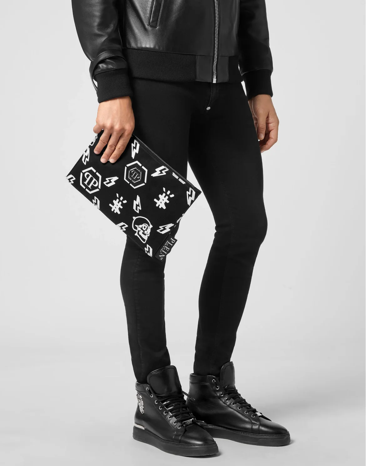 Nylon Minaudiere Iconic Plein, цвет: Черный