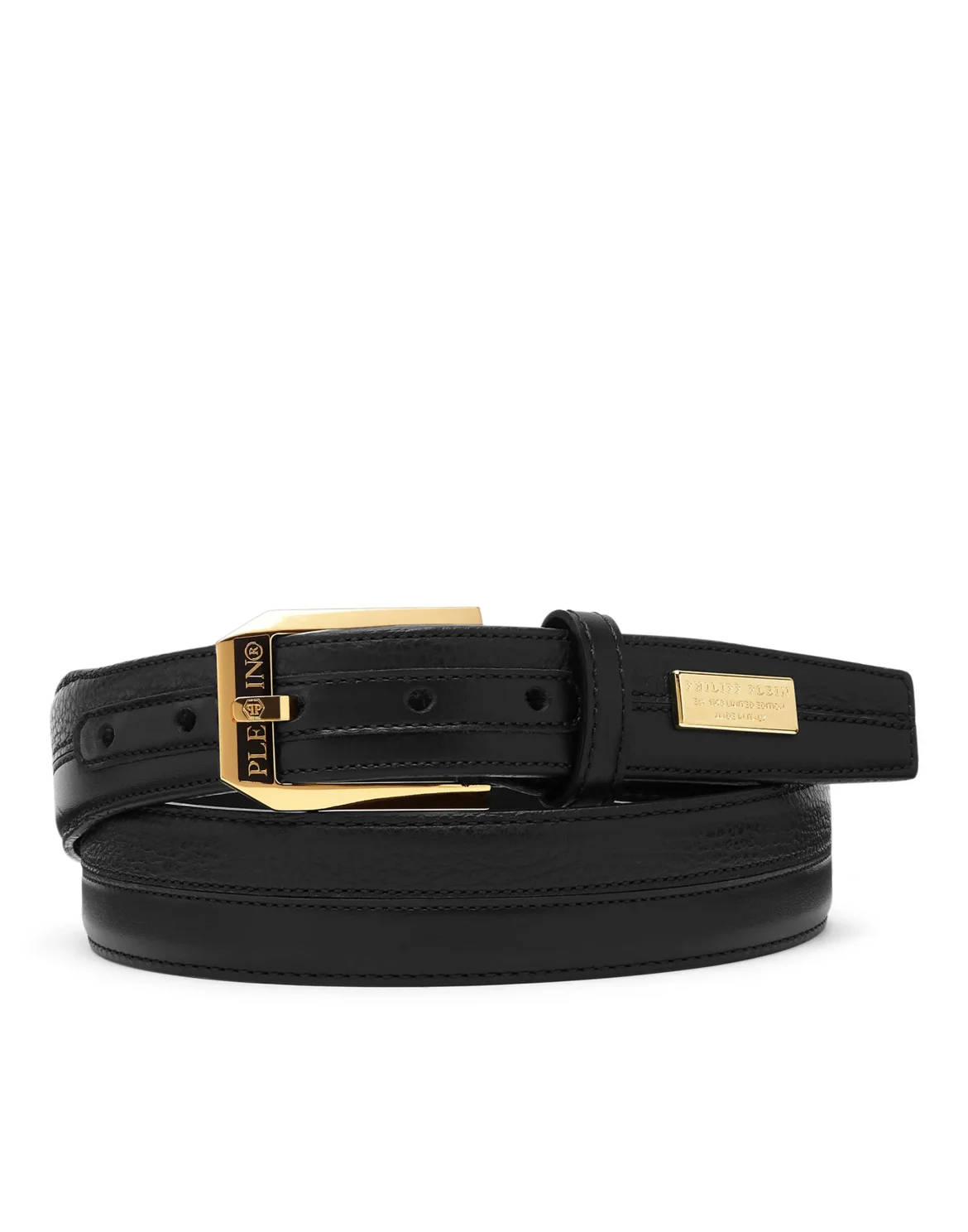 Leather Belt Philipp Plein TM, цвет: Черный