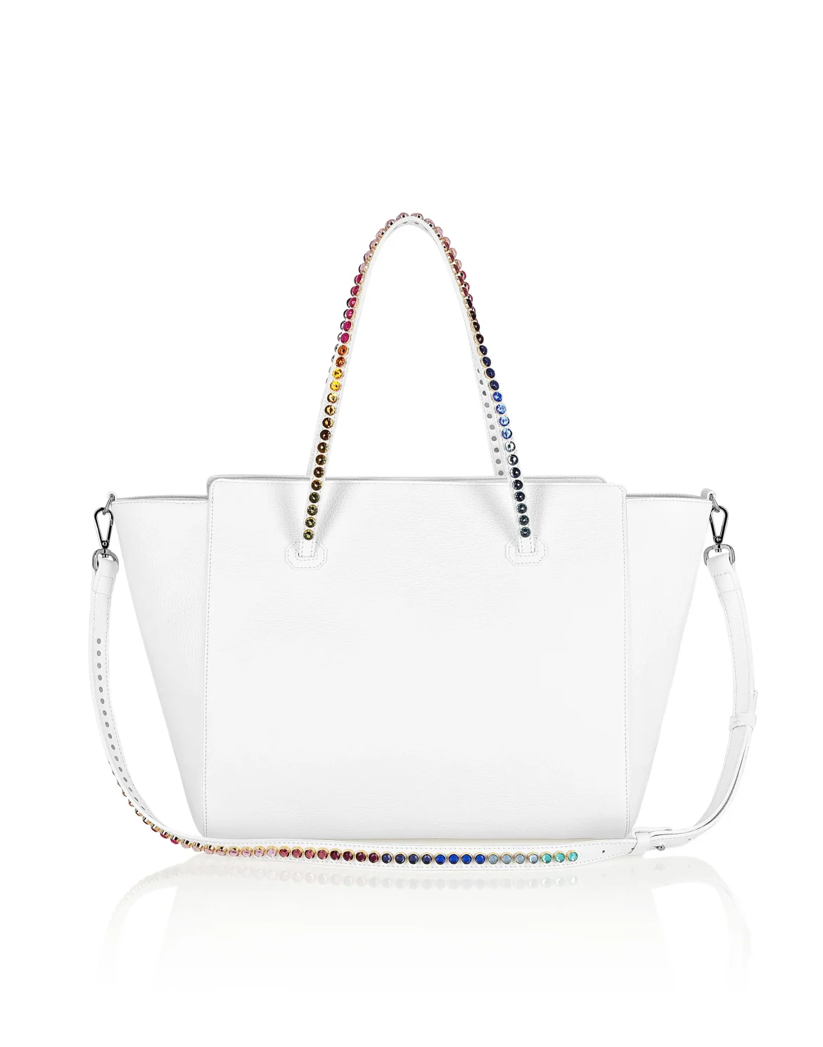 Leather Big Shoulder Bag Iconic Plein, цвет: Белый