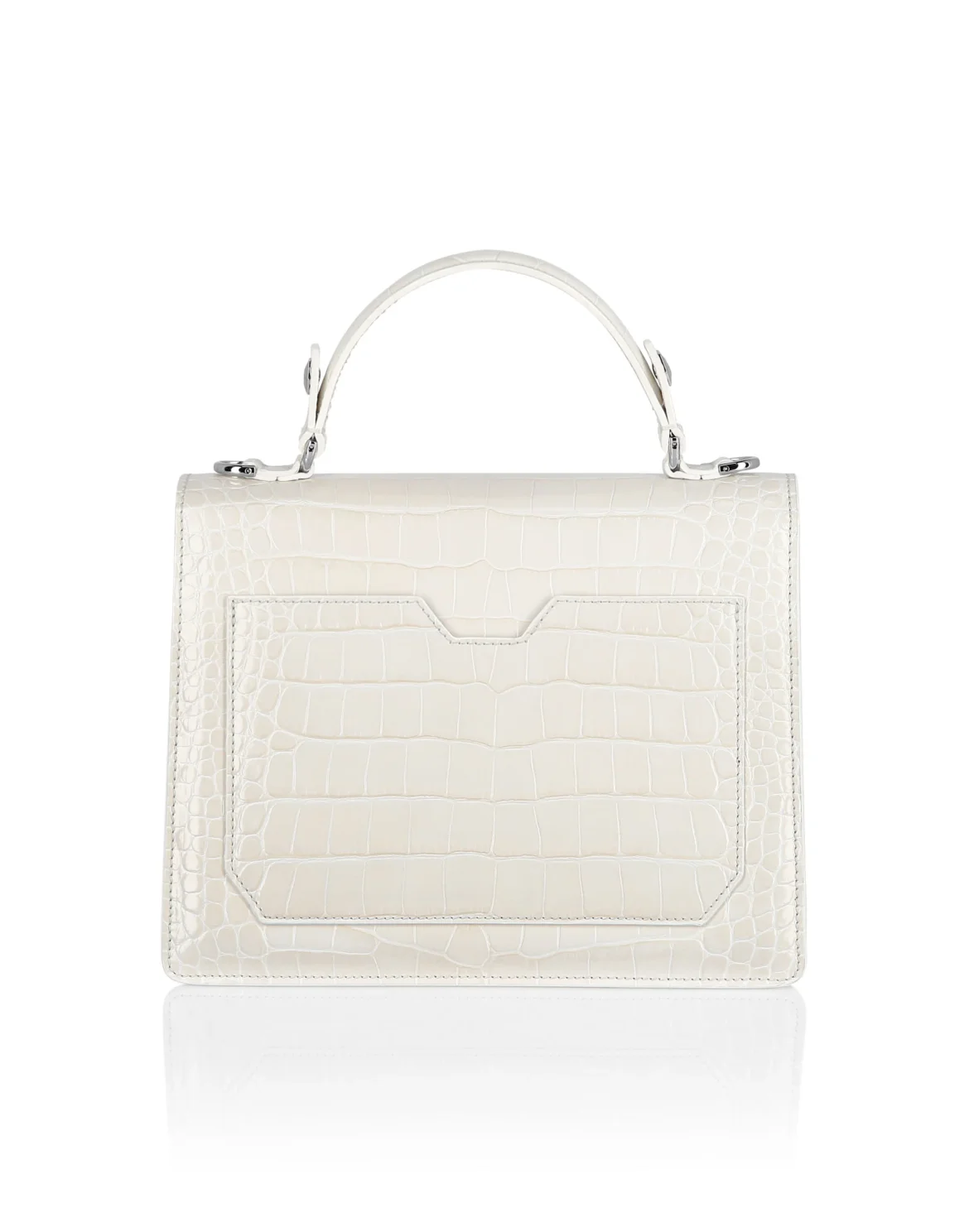 Medium Handle Bag Superheroine Croco Print, цвет: Белый