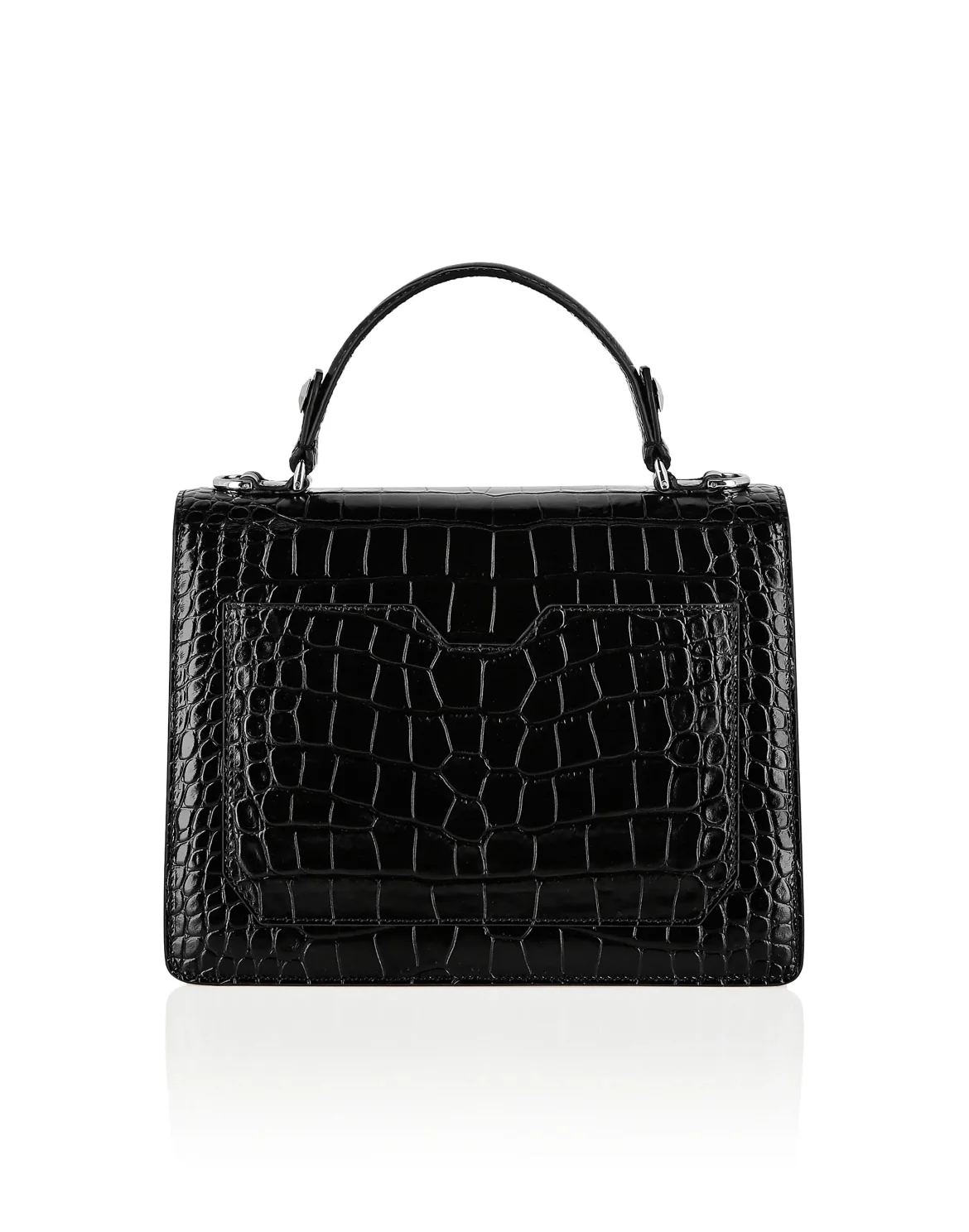 Medium Handle Bag Superheroine Croco Print, цвет: Черный