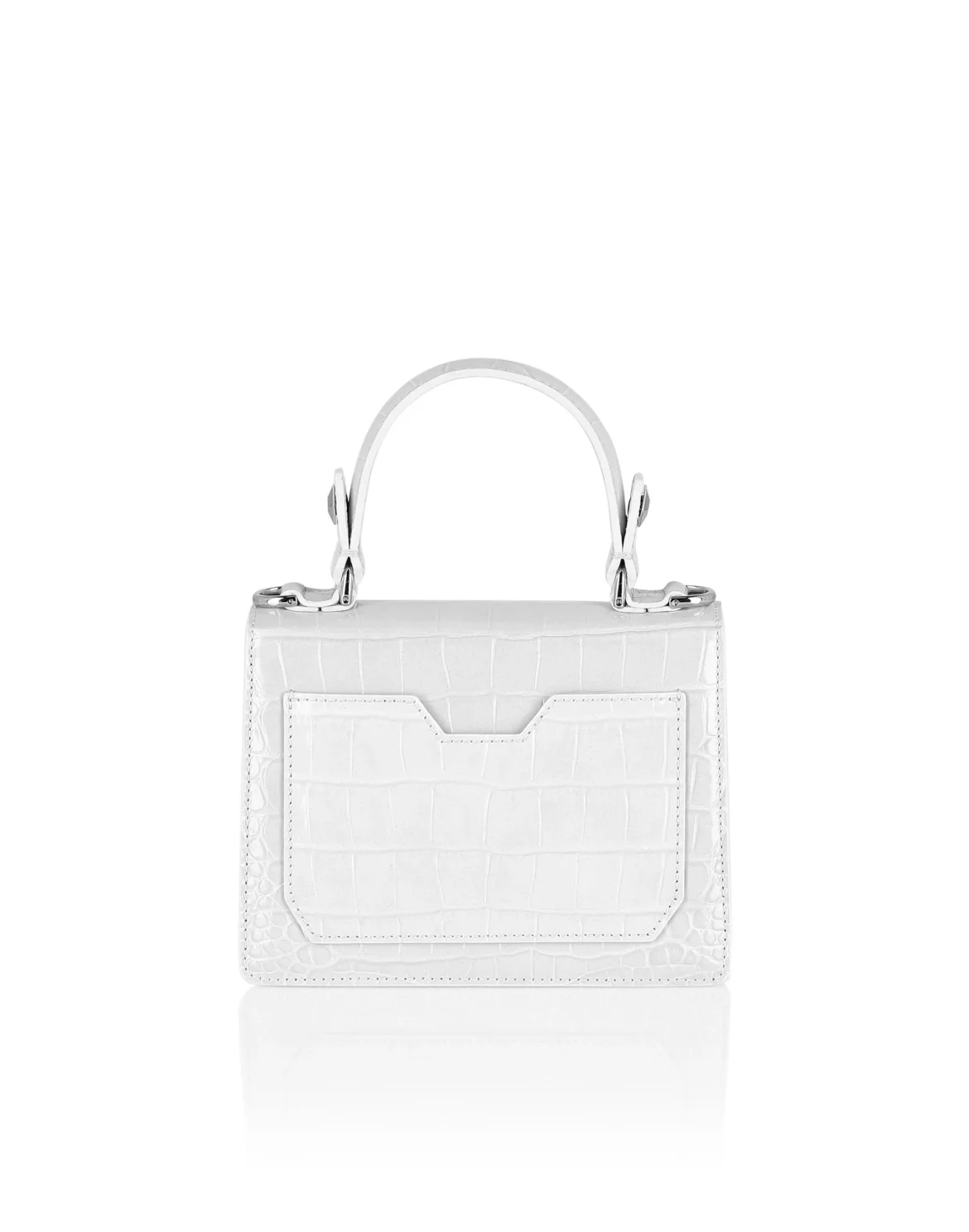 Small Handle Bag Superheroine Croco Print, цвет: Белый