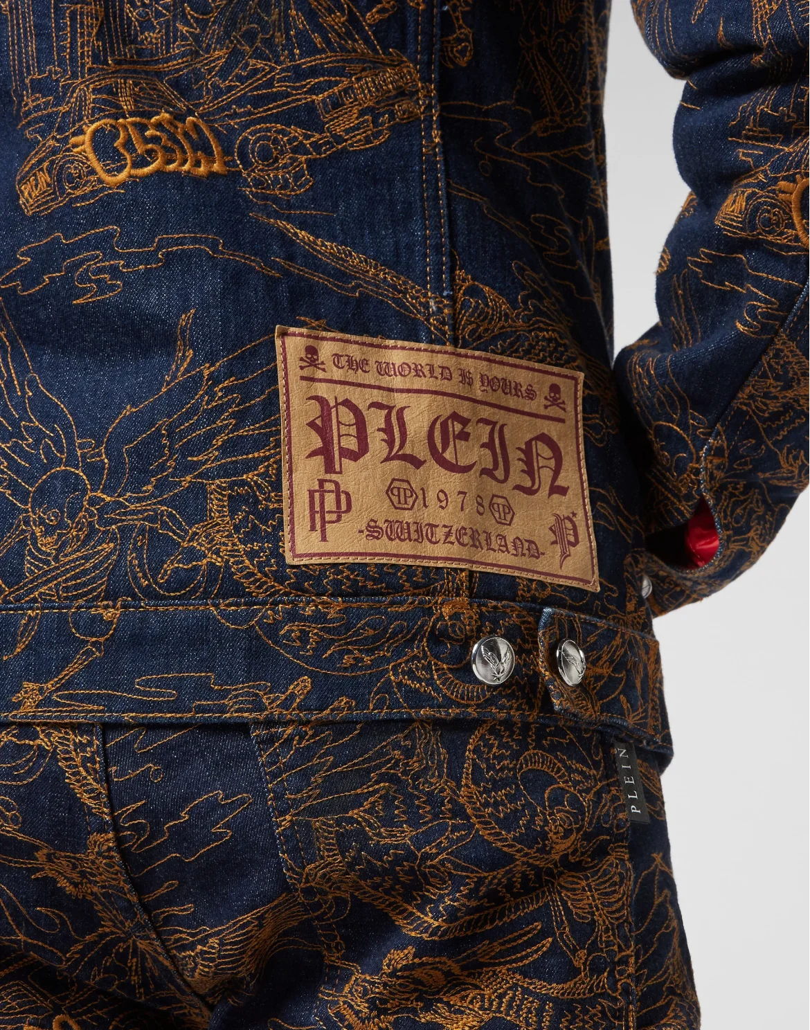 Denim Jacket Skeleton tattoo, цвет: Синий
