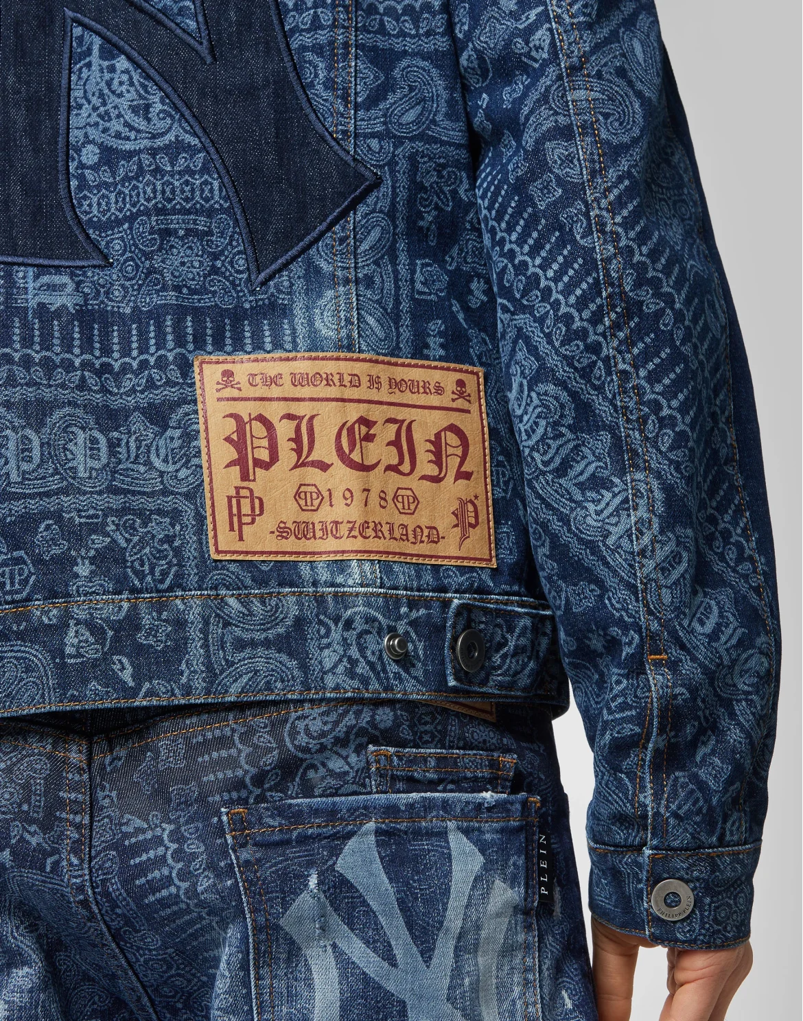Bandana Denim Jacket Paisley, цвет: Синий