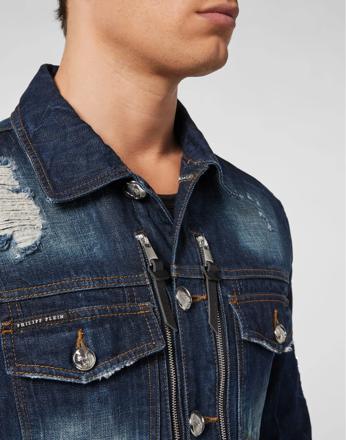 Denim Jacket Gothic Plein, цвет: Синий