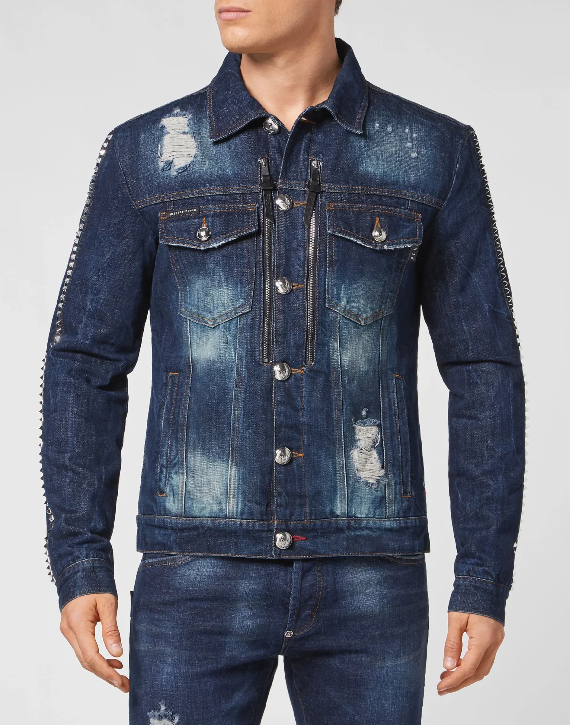 Denim Jacket Gothic Plein, цвет: Синий