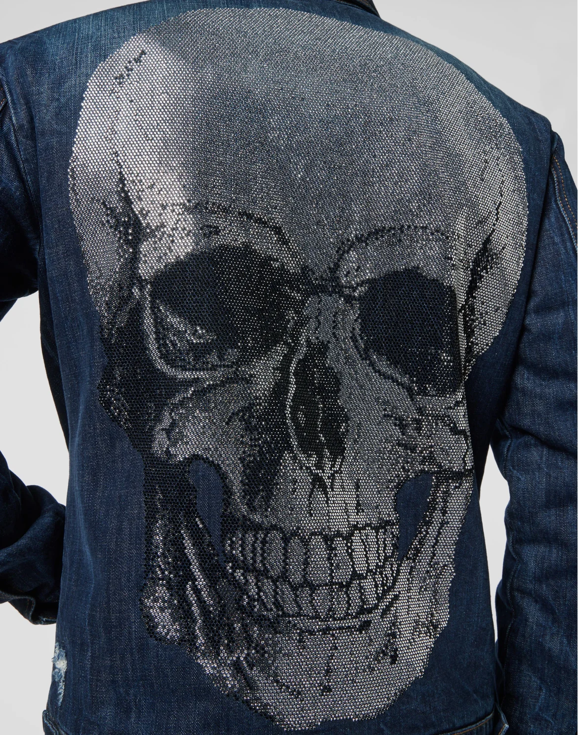 Denim Jacket Skull with Crystals, цвет: Синий