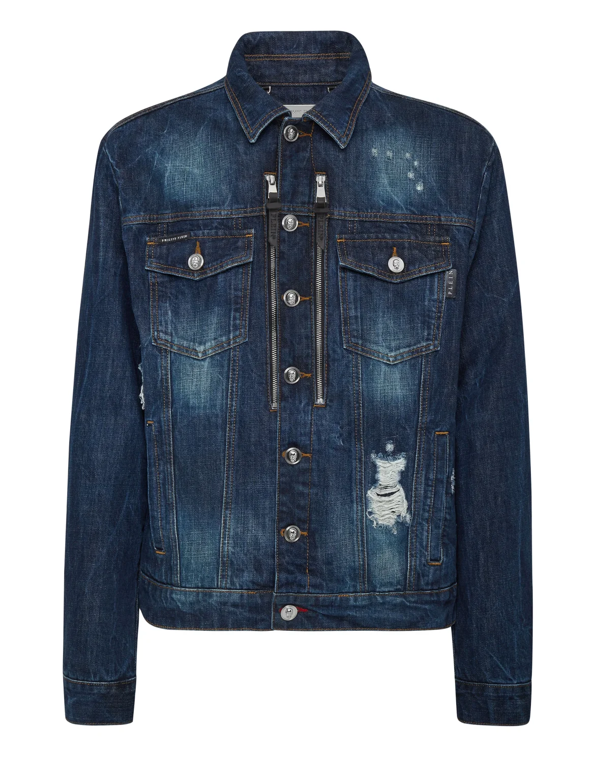 Denim Jacket Skull with Crystals, цвет: Синий