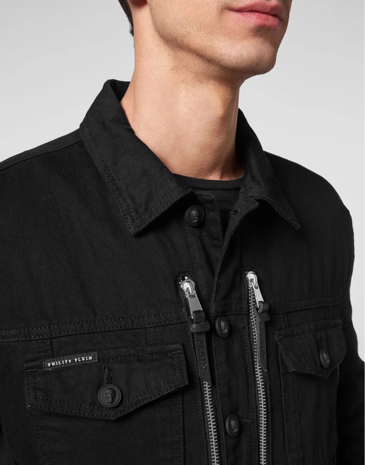 Denim Jacket Gothic Plein with Crystals, цвет: Черный
