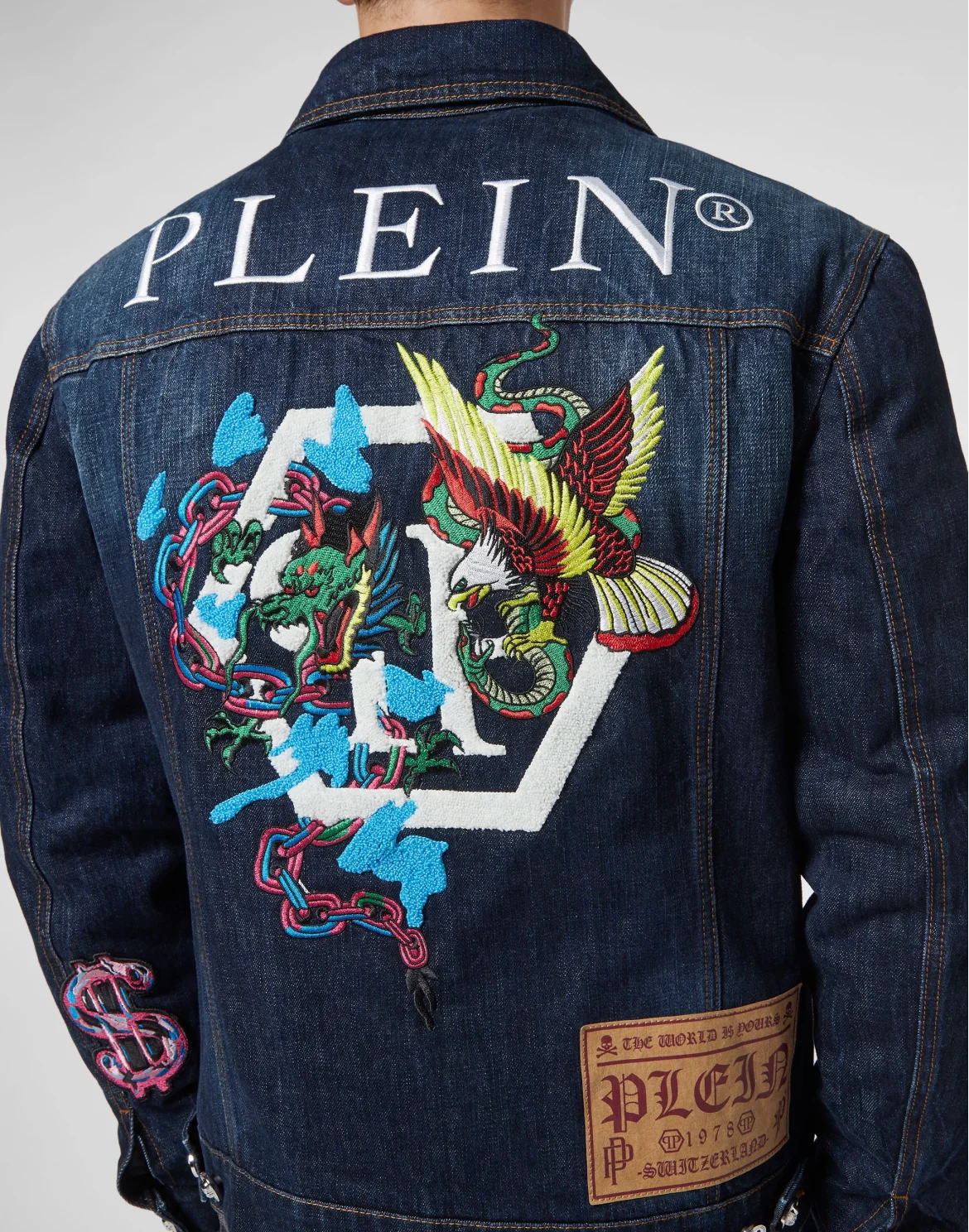 Denim Jacket Tattoo Patches, цвет: Синий