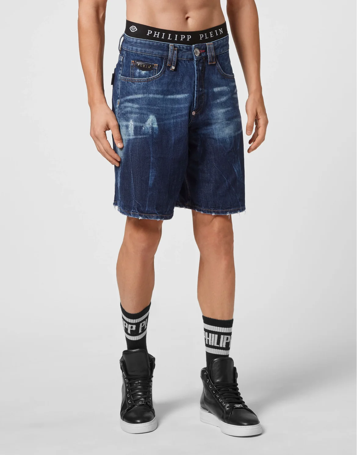 Denim Trousers Capri Shorts, цвет: Синий