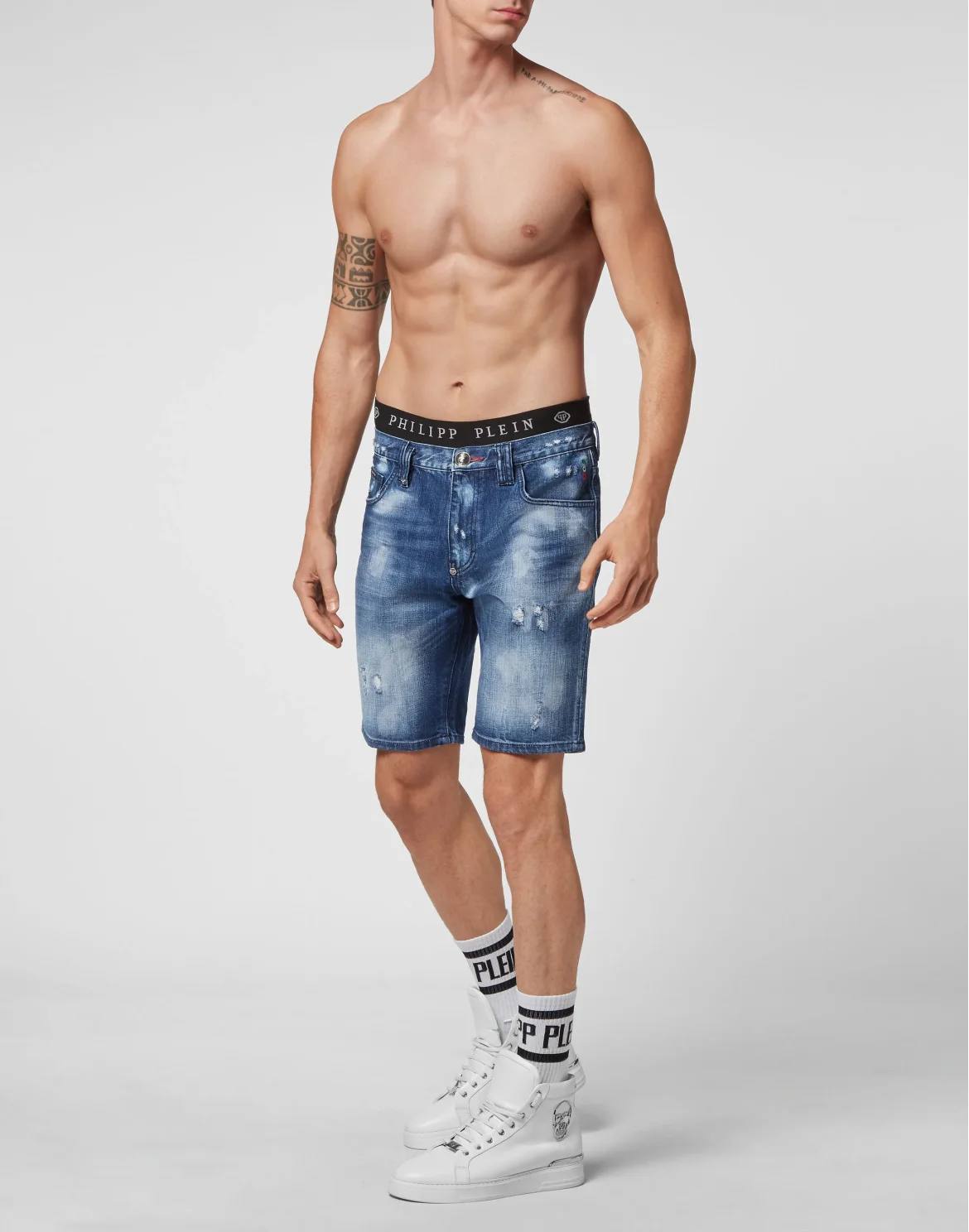 Denim Capri Shorts, цвет: Синий