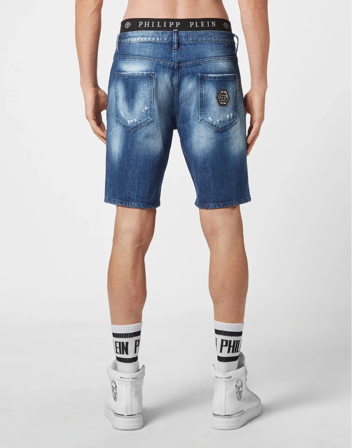 Denim Capri Shorts, цвет: Синий