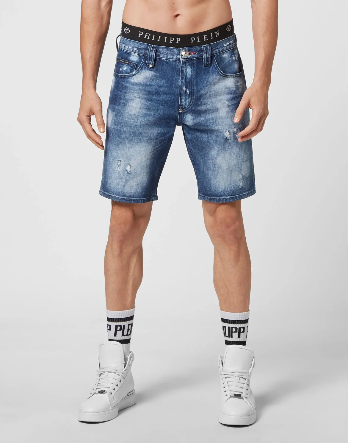 Denim Capri Shorts, цвет: Синий