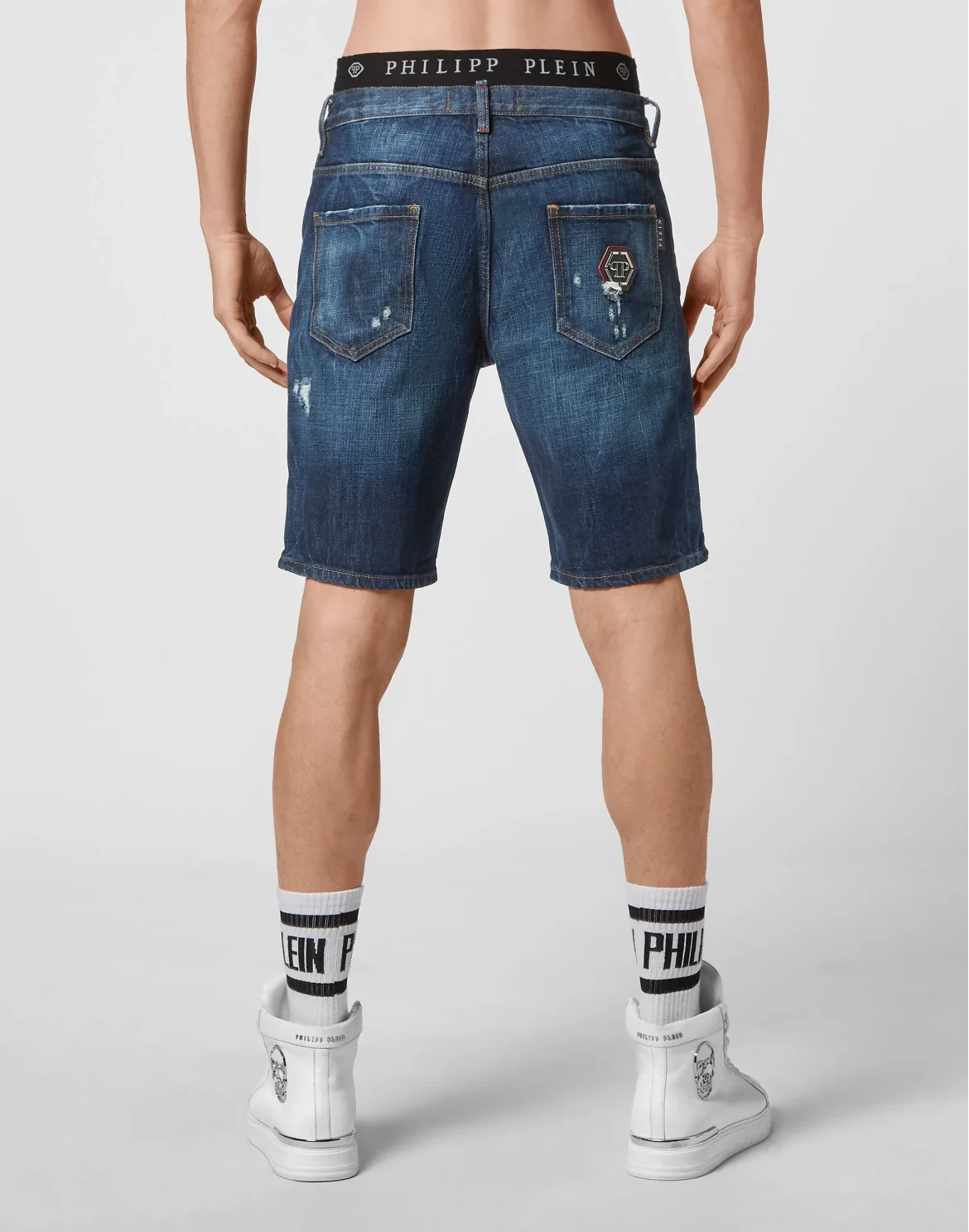 Denim Capri Shorts, цвет: Синий