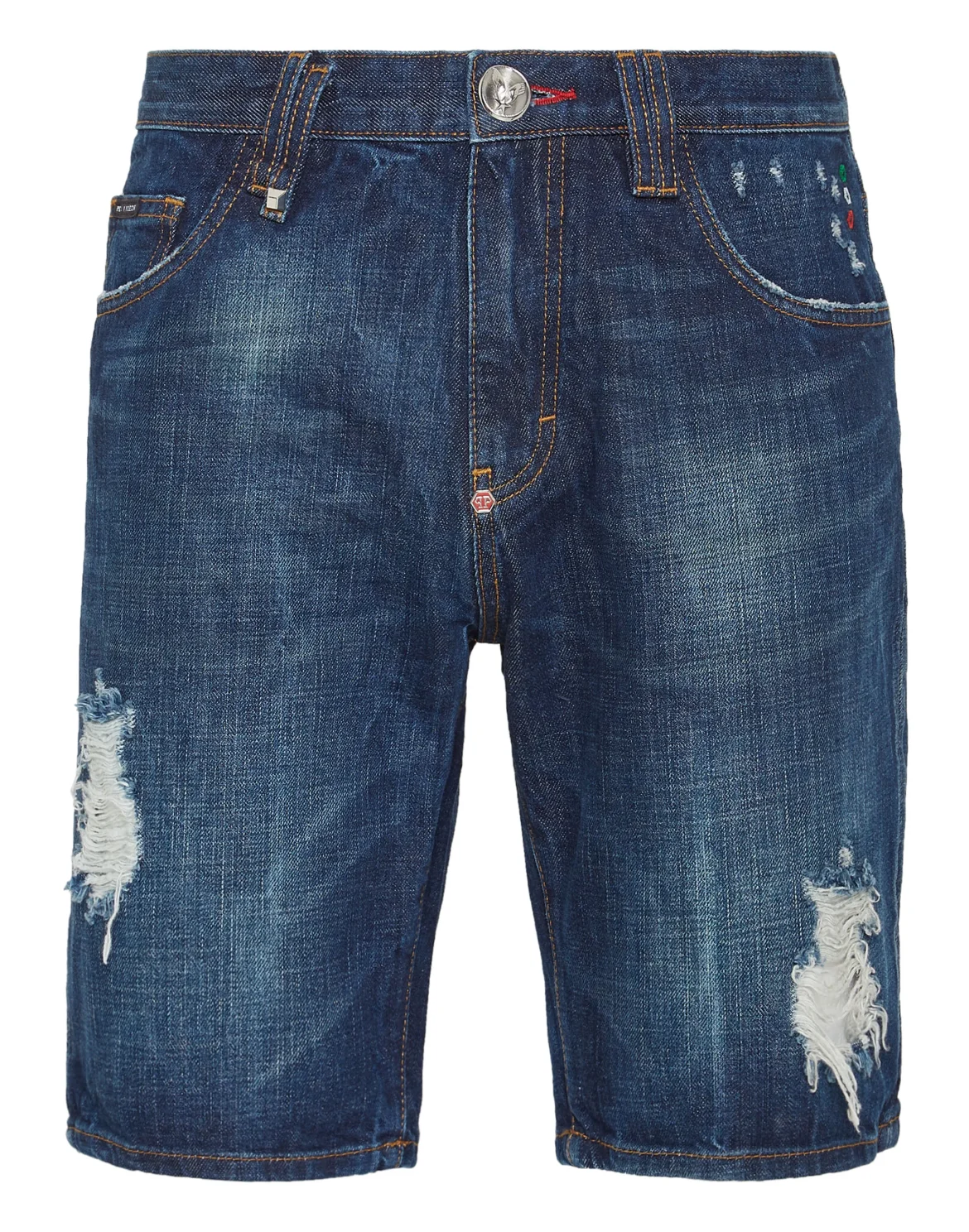 Denim Capri Shorts, цвет: Синий