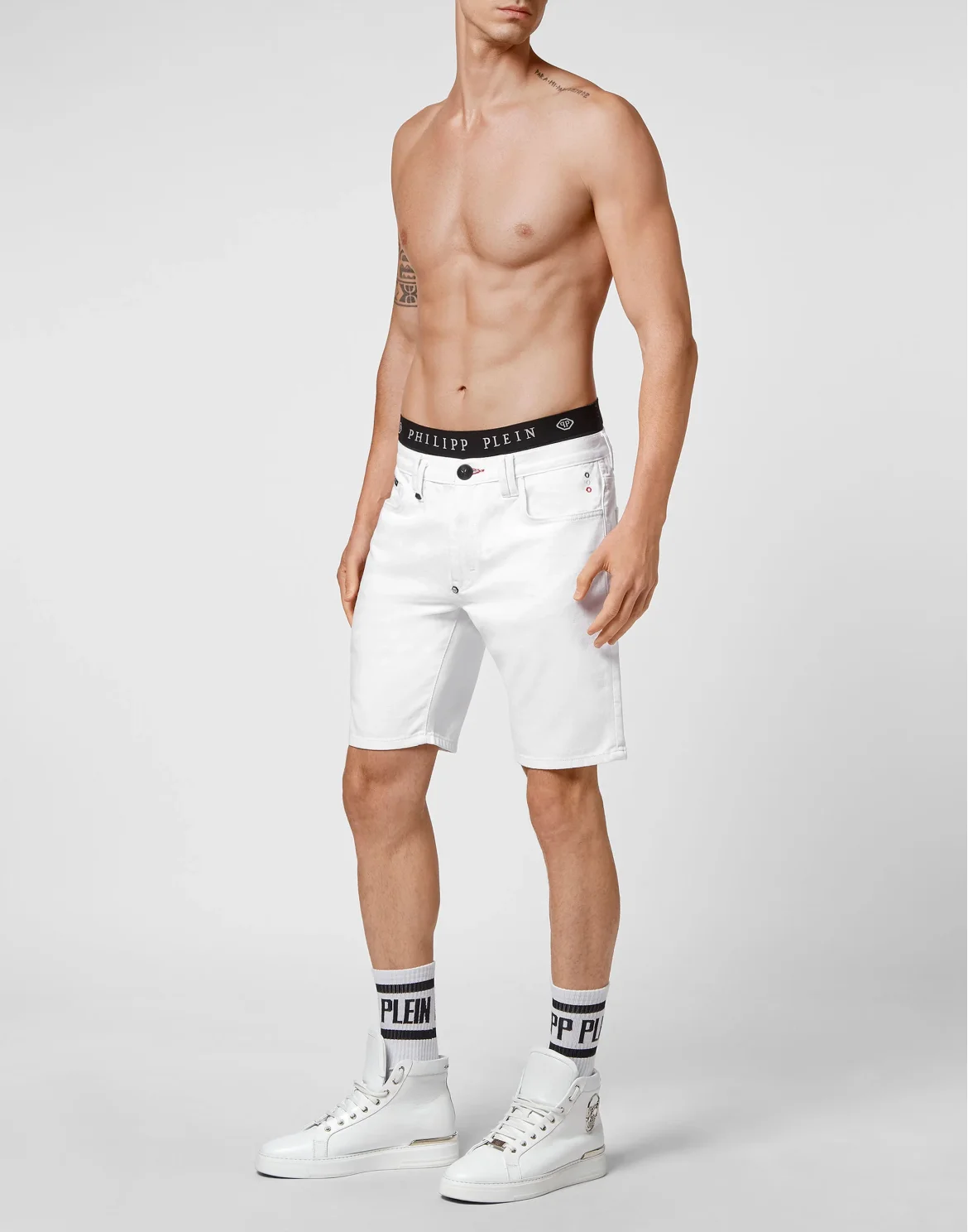 Denim Capri Shorts, цвет: Белый