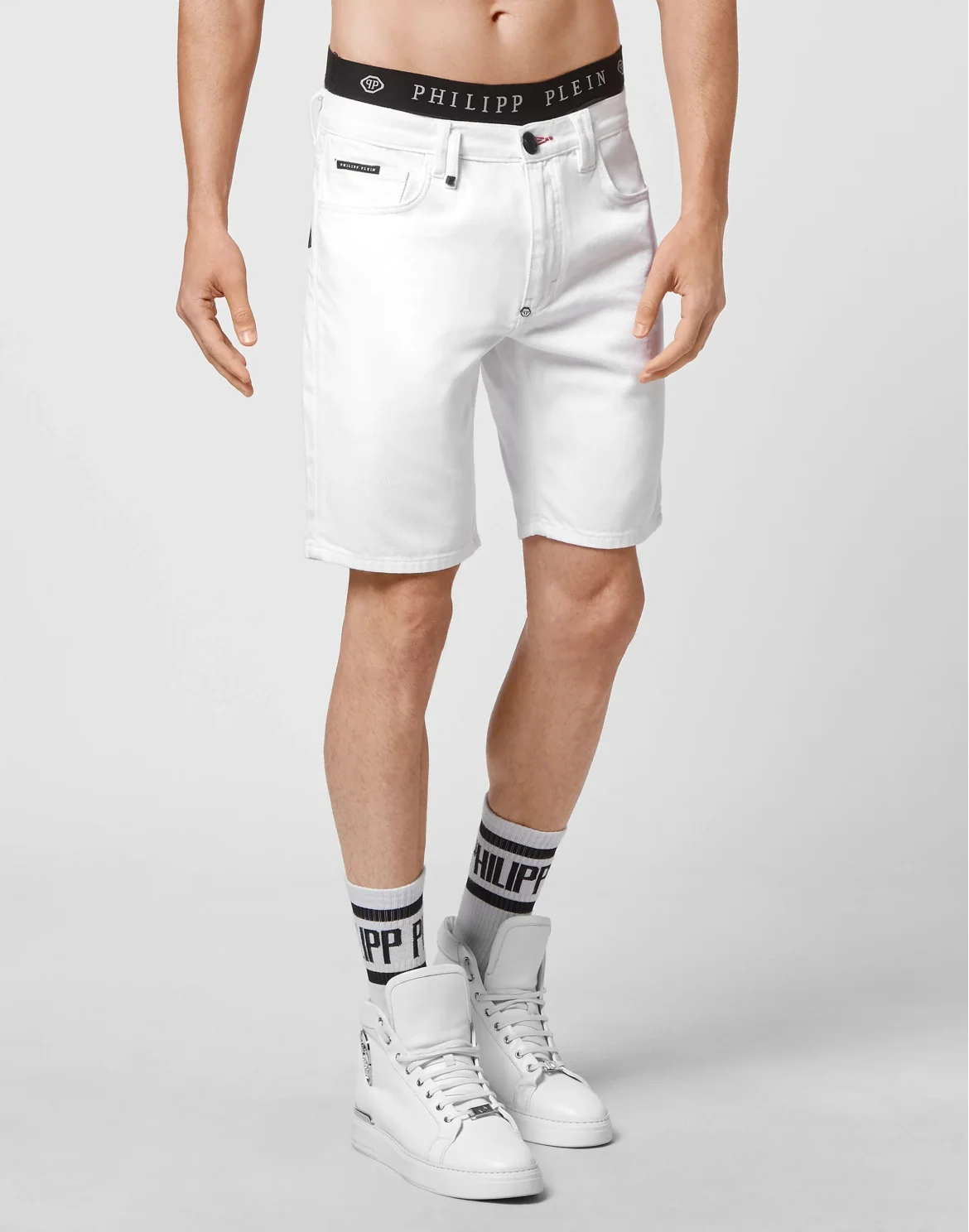 Denim Capri Shorts, цвет: Белый
