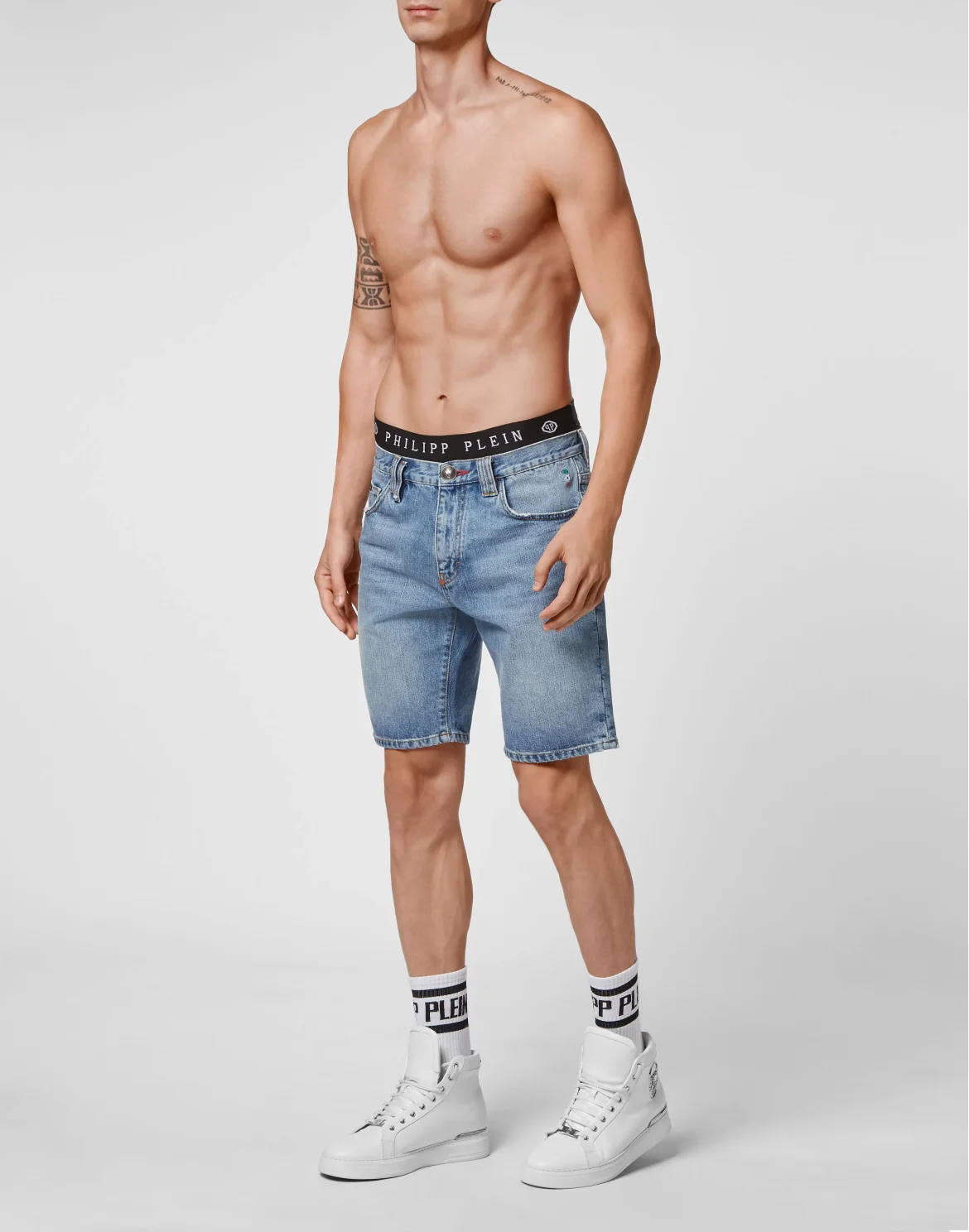 Denim Capri Shorts, цвет: Синий