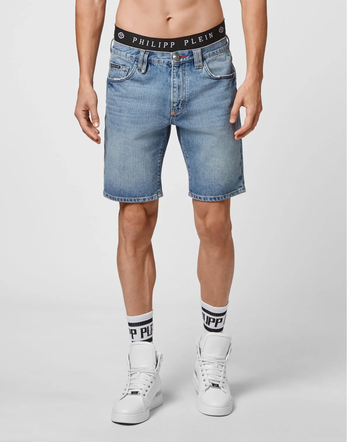Denim Capri Shorts, цвет: Синий