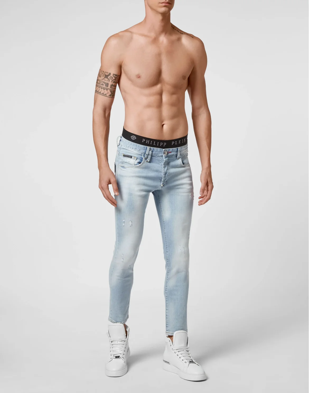 Denim Trousers Skinny Destroyed, цвет: Голубой