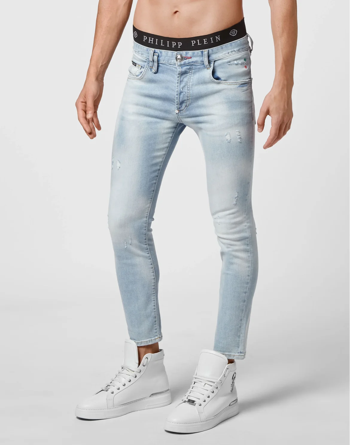 Denim Trousers Skinny Destroyed, цвет: Голубой