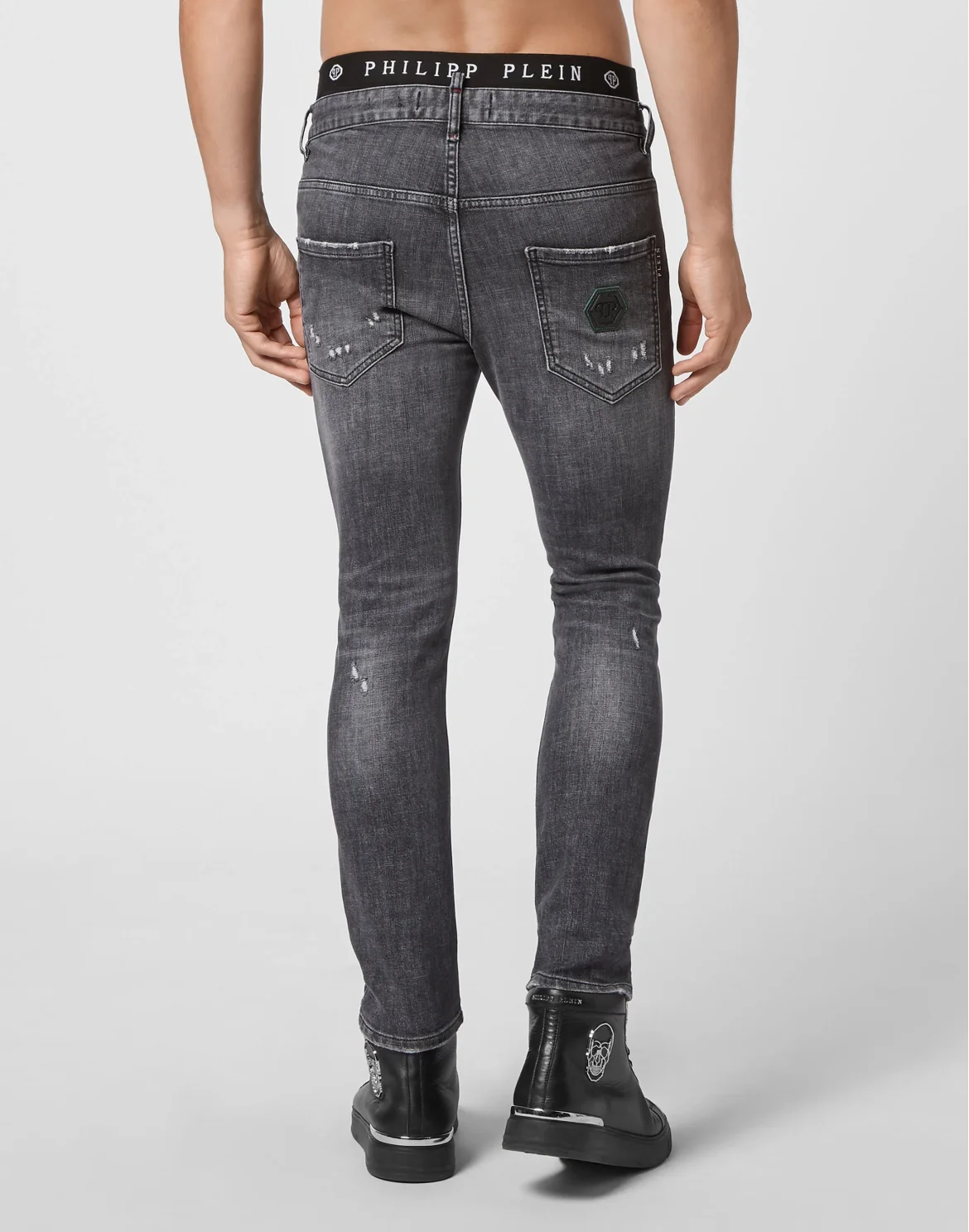 Denim Trousers Skinny Destroyed, цвет: Серый