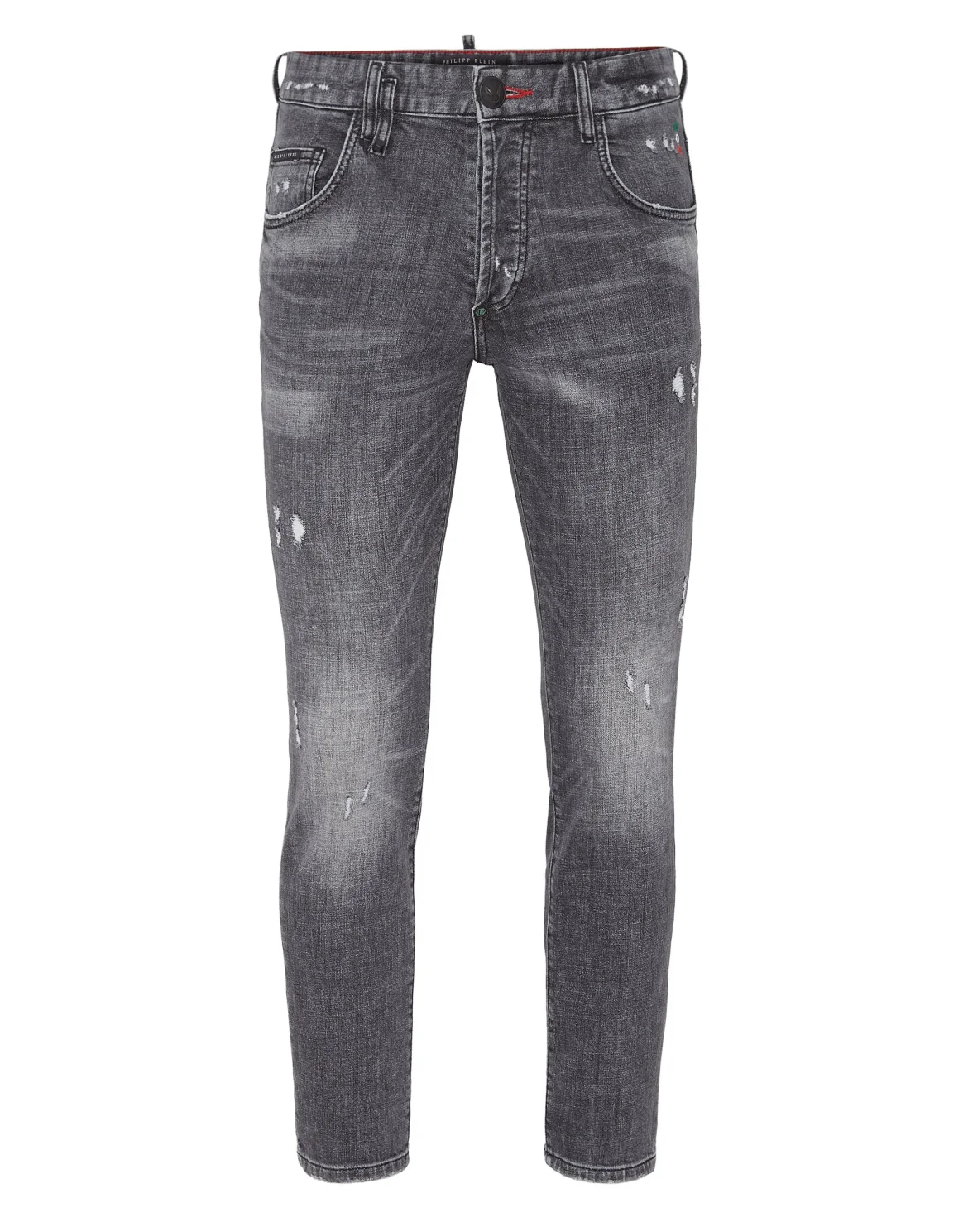 Denim Trousers Skinny Destroyed, цвет: Серый