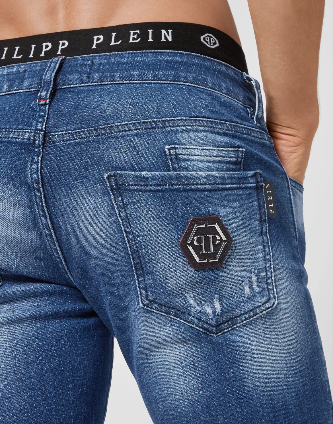 Denim Trousers Straight Cut Destroyed, цвет: Синий